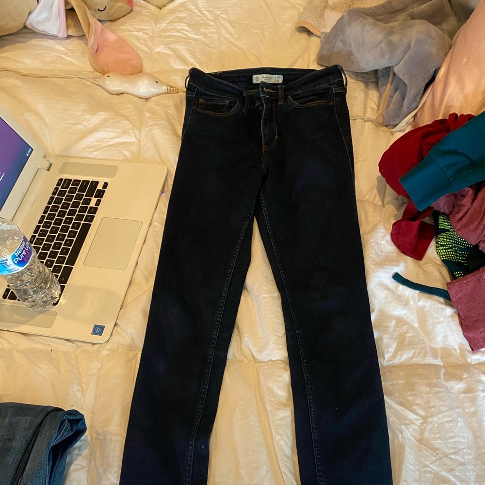 Abercrombie dark wash jeans, high waisted